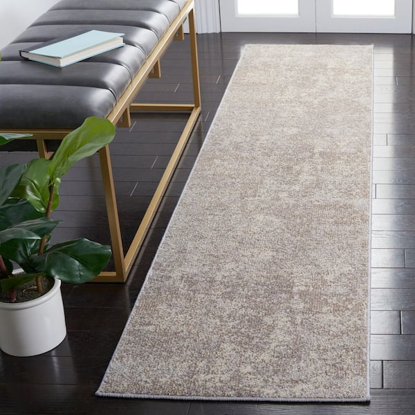 Madison Grey/Beige 2 ft. x 18 ft. Geometric Medallion Runner Rug