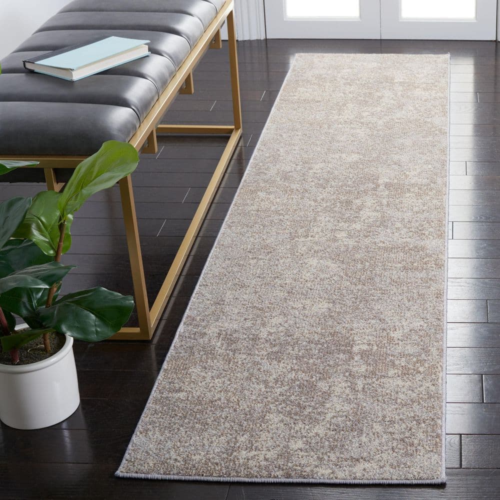Gray and Beige Flat Woven Reversible Runner Rug