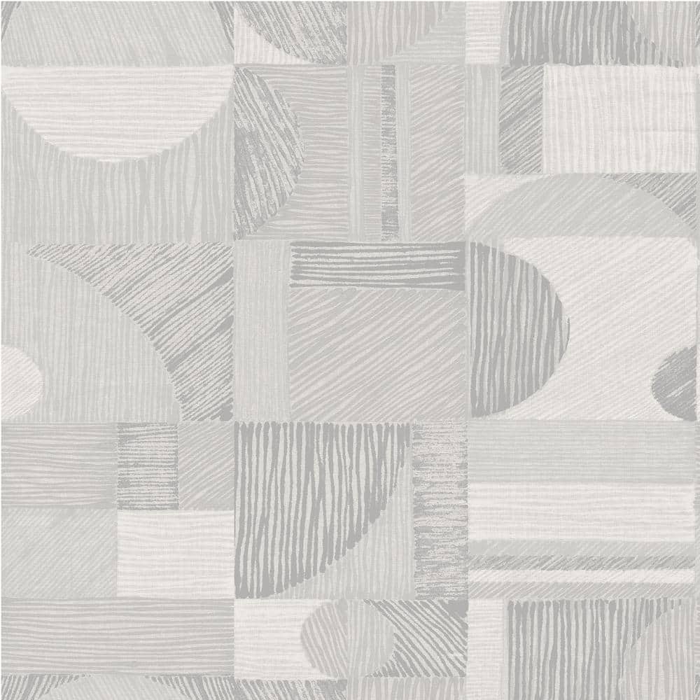 Silver Geometric Self-Adhesive Peel and Stick Wallpaper Roll