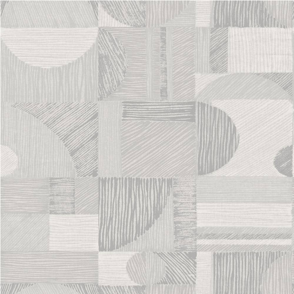 NuWallpaper Silver Margo Geometric Peel and Stick Wallpaper Sample ...