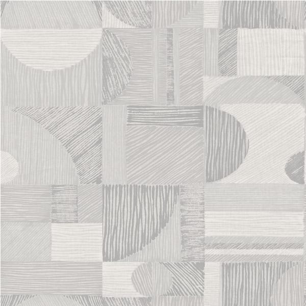 NuWallpaper Silver Margo Geometric Peel and Stick Wallpaper Sample