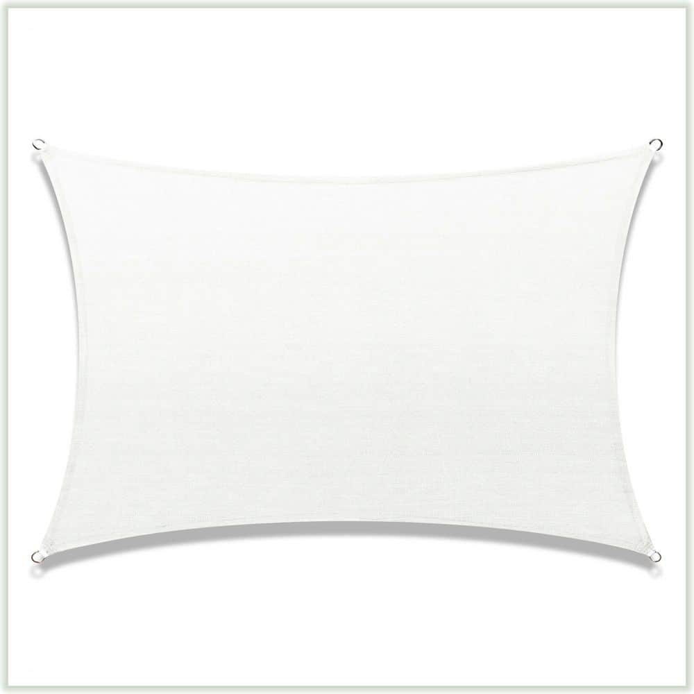 Sun Shade Sail Rectangle 16 ft. x 20 ft. White with Cable price history on PriceWatchPro