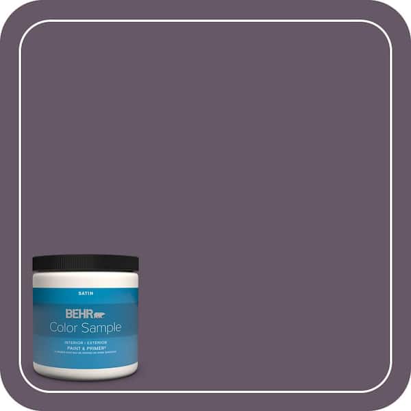 BEHR PREMIUM PLUS 8 oz. #PPU17-05 Preservation Plum Satin Enamel Interior/Exterior Paint & Primer Color Sample