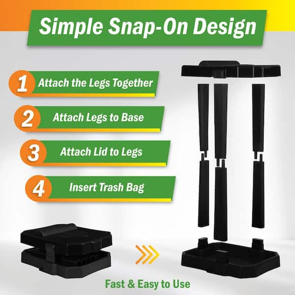 Wakeman Portable Trash Bag Holder Stand with Lid and Bags 75