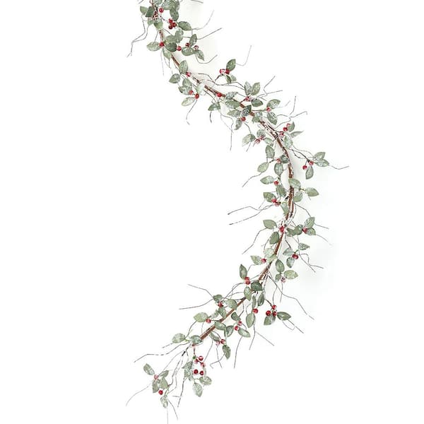 SULLIVANS 6.7 ft. Multicolor Leaves and Berry Unlit Artificial Christmas Garland