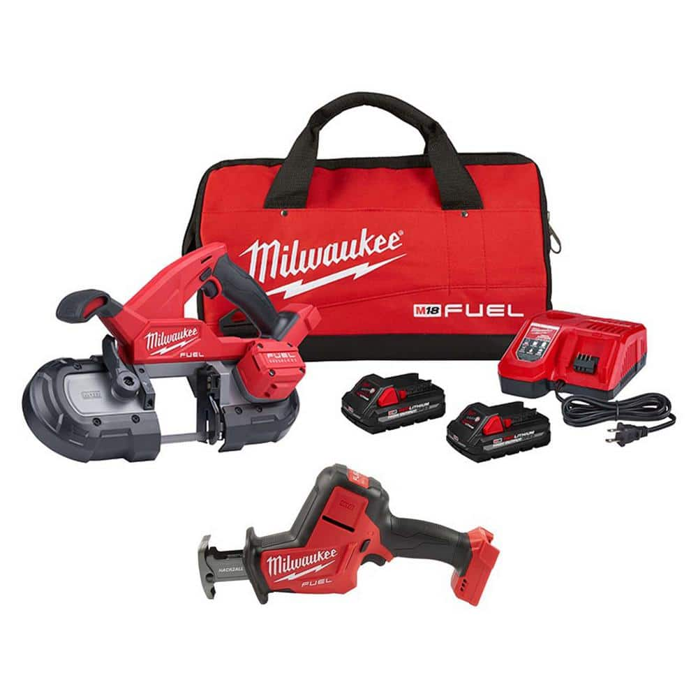 M18 FUEL 18V Lithium-Ion Brushless Cordless Compact Bandsaw Kit with Paddle Switch Kit w/FUEL HACKZALL -  Milwaukee, 2829-22-2719