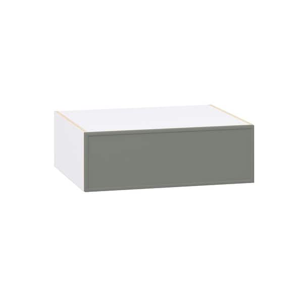 Fairview Moss Green Slim Shaker Assembled Deep Wall Bridge Cab with Lift Up (30 in. W x 10 in. H x 24 in. D)
