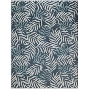 Garden Oasis Navy 9 ft. x 12 ft. Nature-inspired Contemporary Area Rug