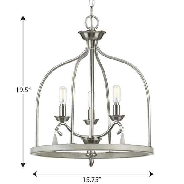 Progress Lighting Vinings Collection 3-Light Brushed Nickel