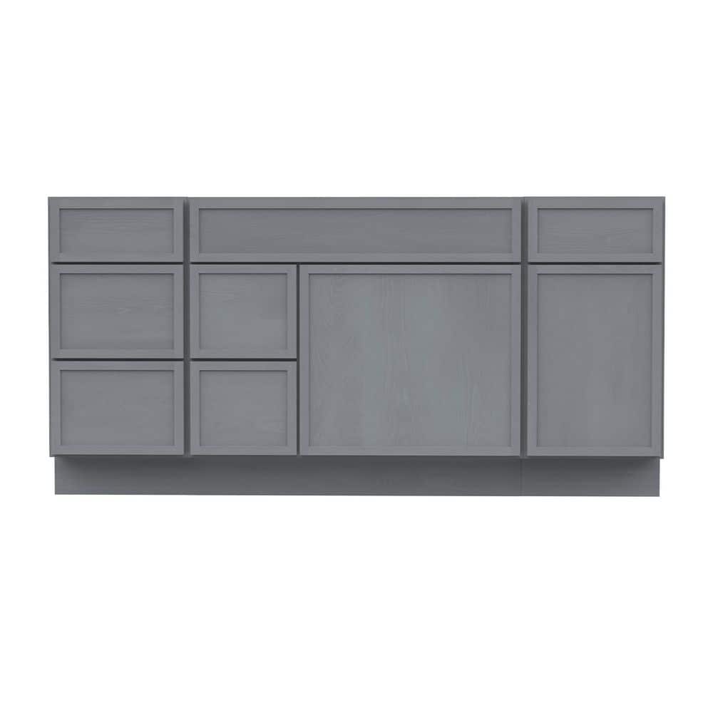 66 in. W x 21 in. D x 32.5 in. H Bath Vanity Cabinet without Top in Smoky Gray (Unassembled) price history on PriceWatchPro