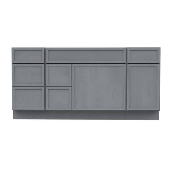 66 in. W x 21 in. D x 32.5 in. H Bath Vanity Cabinet without Top in Smoky Gray
