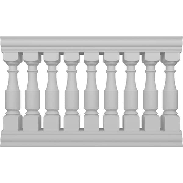 Ekena Millwork Fiberthane Hamilton Balustrade 60 in. L x 40 in. H Fiberglass Railing Kit