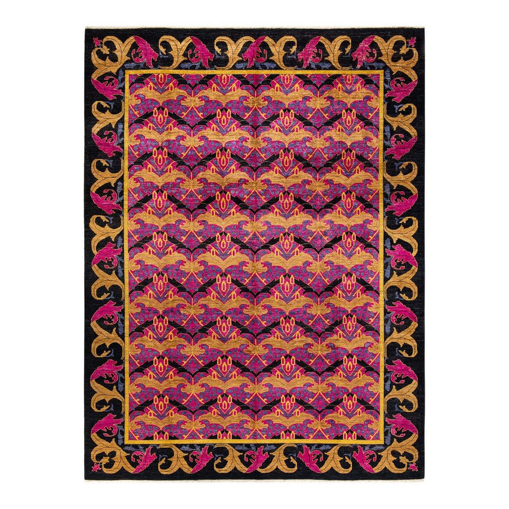 Arts and Crafts Black 10 ft. x 14 ft. Striped Wool Indoor Area Rug price history on PriceWatchPro