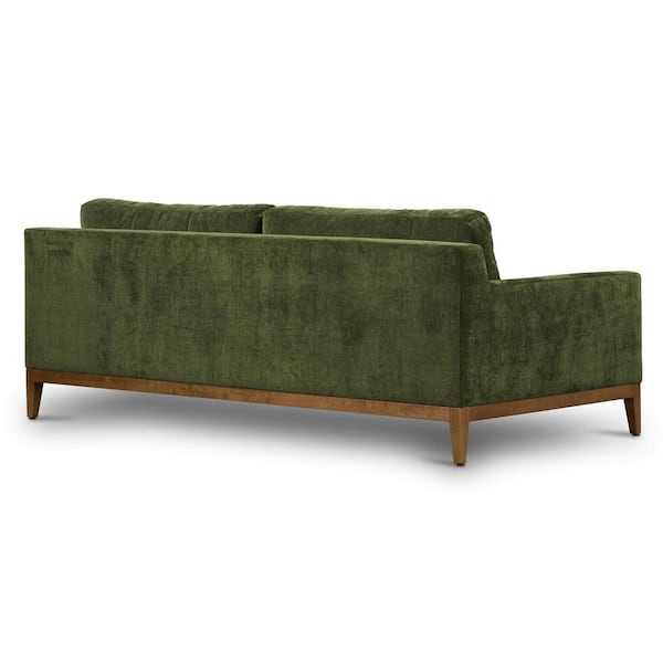 Poly and Bark Zyon 90 in. Square Arm Fabric Straight Sofa in Green