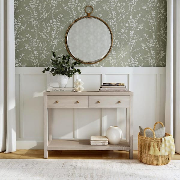 Butler Specialty Company Nora 40 in. L Taupe Rectangular Wood 2-Drawer Console Table