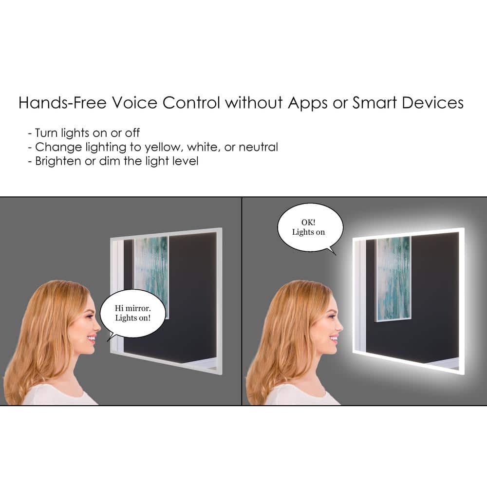 Elegante 48" Frameless Smart LED Wall Vanity Mirror in Silver