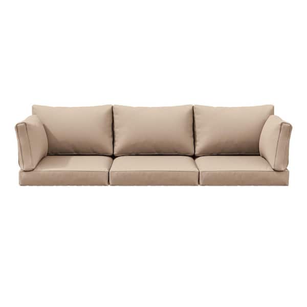 25.6 in. x 23.6 in. x 4 in. (8-Piece) Deep Seating Outdoor Lounge Chair Sofa Cushion with Lumber Pillow Cushion Sand
