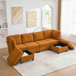 Noble House Whitney 113.39 in. Polyester U Shaped Modular Sectional ...