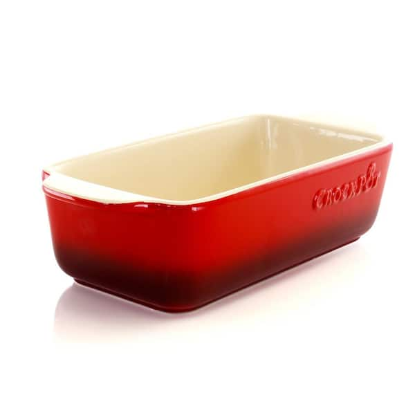 Crock-Pot Denhoff Ribbed 8.5 in. Rectangular Stoneware Nonstick Casserole  Dish in Red with Lid 985100818M - The Home Depot