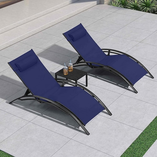 PURPLE LEAF Oversized Chaise Lounge Outdoor Beach Pool Sunbathing Lawn Lounger Recliner Chair