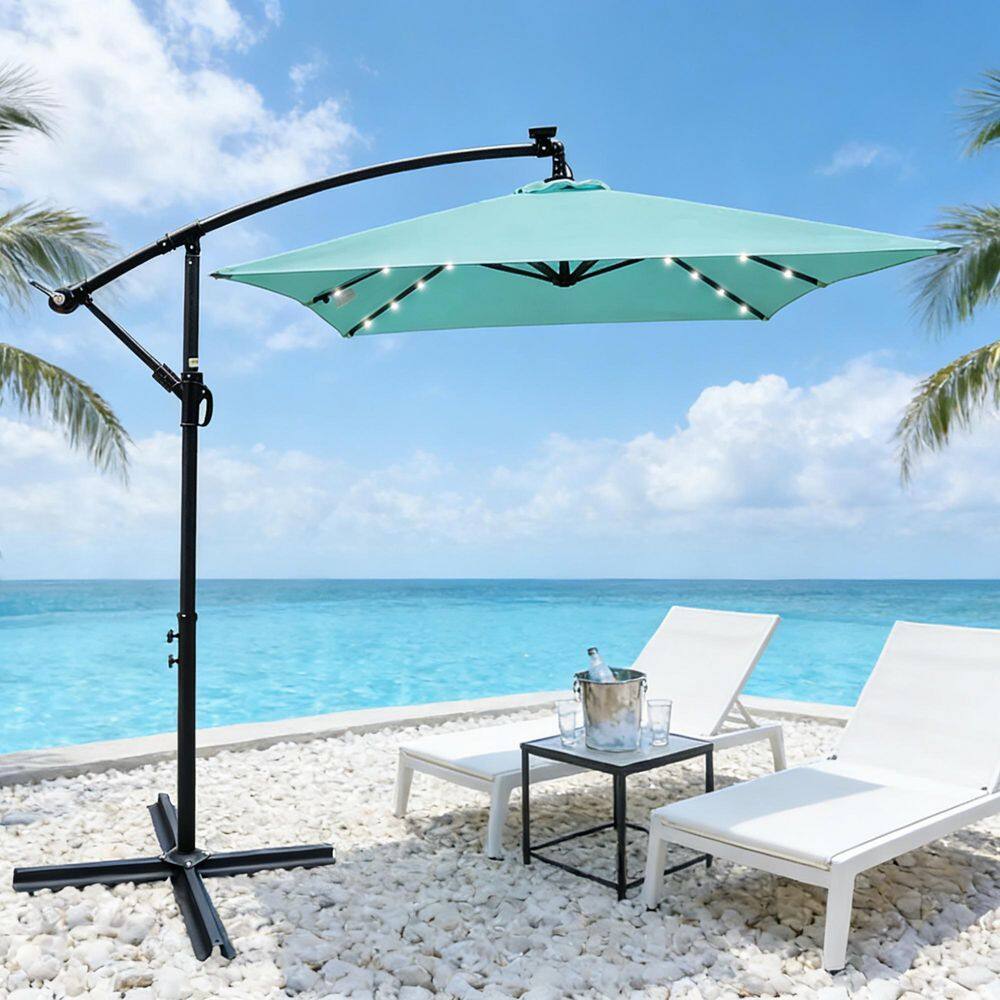 10 ft. Steel Patio Umbrella in Turquoise with Crank and Cross Base price history on PriceWatchPro