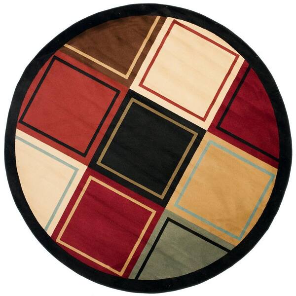 SAFAVIEH Porcello Multi 5 ft. x 5 ft. Round Geometric Area Rug
