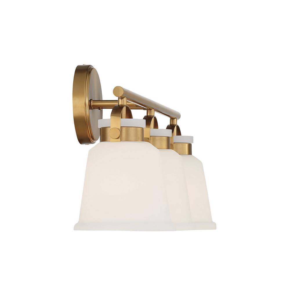 Kaden Warm Brass 3-Light Bathroom Vanity Fixture