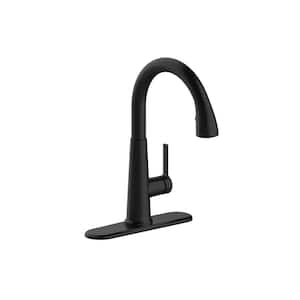 Westwind Single-Handle Pull-Down Sprayer Kitchen Faucet in Matte Black