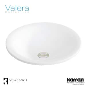 VC-203-WH Valera 18 in. Top Mount Vitreous China Bathroom Sink in White