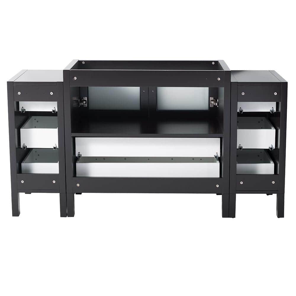 Espresso Engineered Wood 60" Freestanding Modern Vanity Base