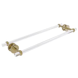 Clearview 24 in. Back to Back Shower Door Towel Bar with Twisted Accents in Unlacquered Brass