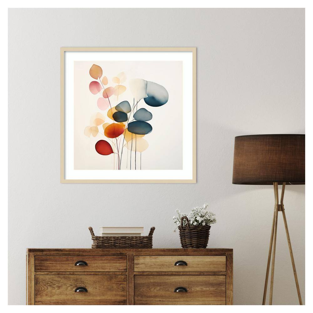 Fluid Floral Artistry II 33" Framed Abstract Print in Svelte Natural
