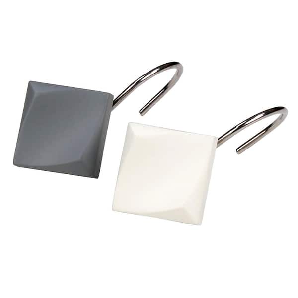 Saturday Knight Cubes Resin Freestanding Shower Curtain Hooks in Muti-Color (12-Pack)