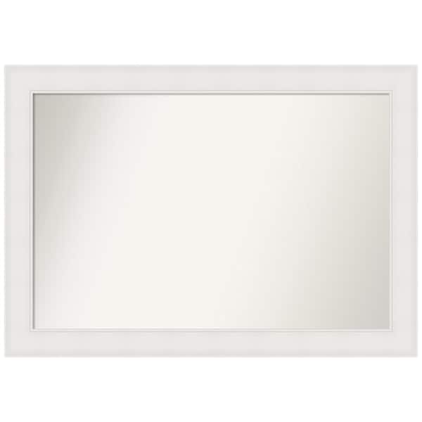 Amanti Art Textured White 41.25 in. x 29.25 in. Non-Beveled Coastal Rectangle Framed Wall Mirror in White