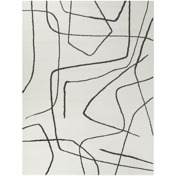 Descartes Charcoal 9 ft. x 12 ft. Abstract Area Rug