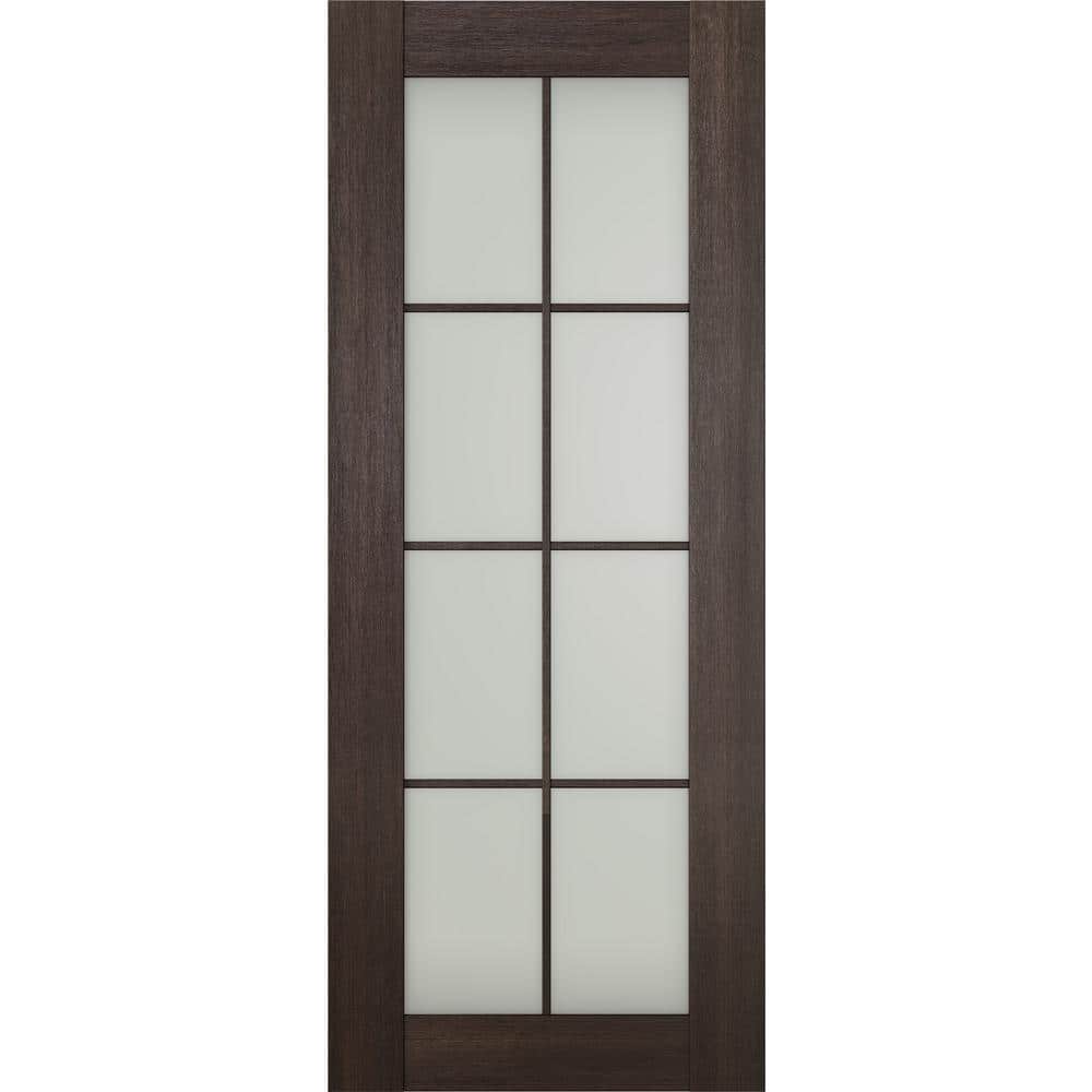 Vona 8-Lite 24 in. x 96 in. No Bore Solid Core Frosted Glass Veralinga Oak Prefinished Composite Wood Interior Door Slab price history on PriceWatchPro