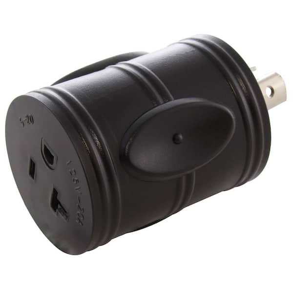 Locking Adapter NEMA L5-15P 15 Amp Locking Plug to Household 15 Amp/20 Amp Connector
