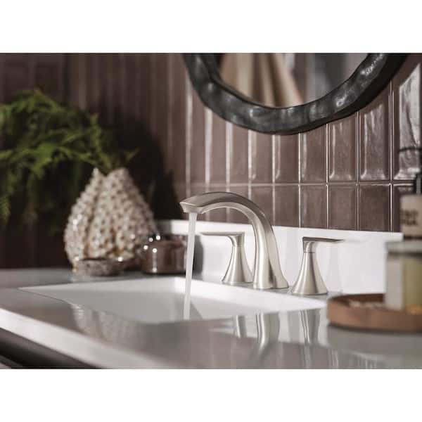Findlay 8 in. Widespread 2-Handle Bathroom Faucet in Spot Resist Brushed Nickel (Valve Included)