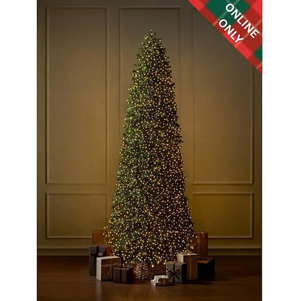 12 ft Elegant Twinkling Grand Fir LED Pre-Lit Artificial Christmas Tree with Timer