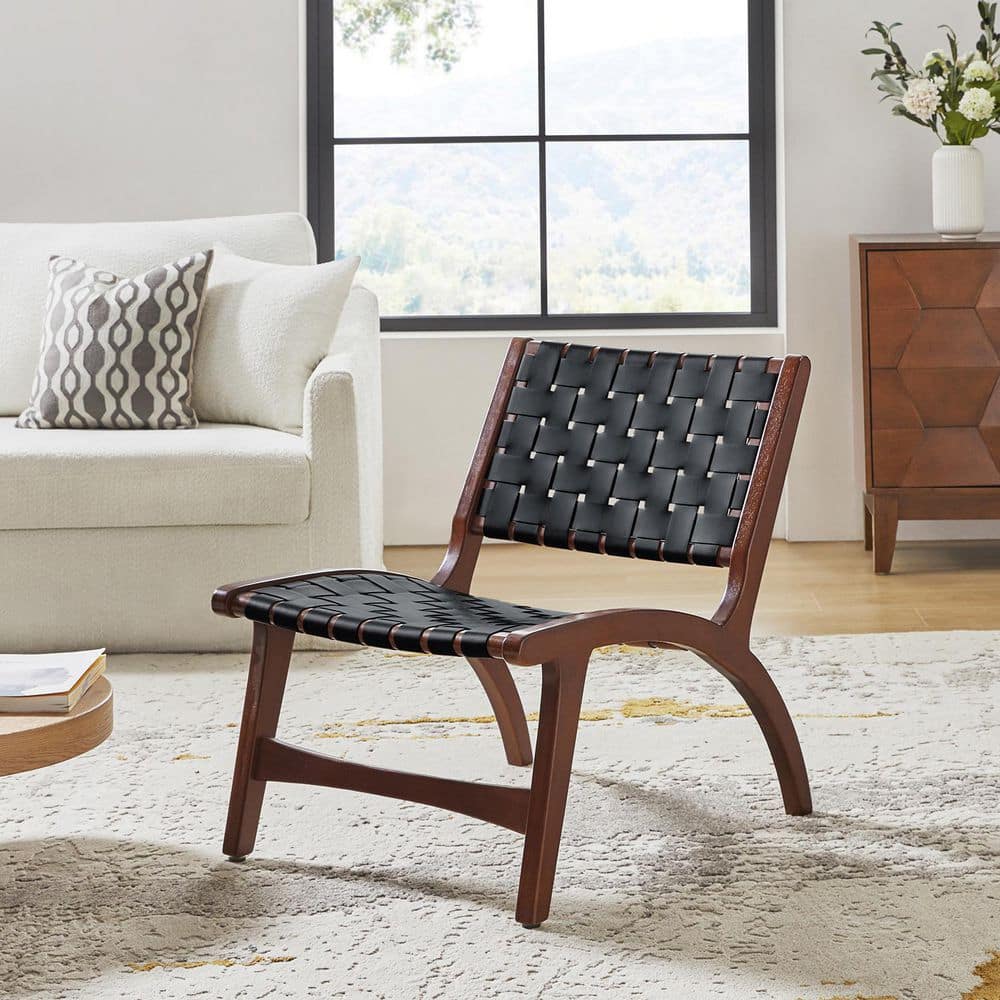 Liliana Black Faux Leather Side Chair with Solid Wood Frame price history on PriceWatchPro