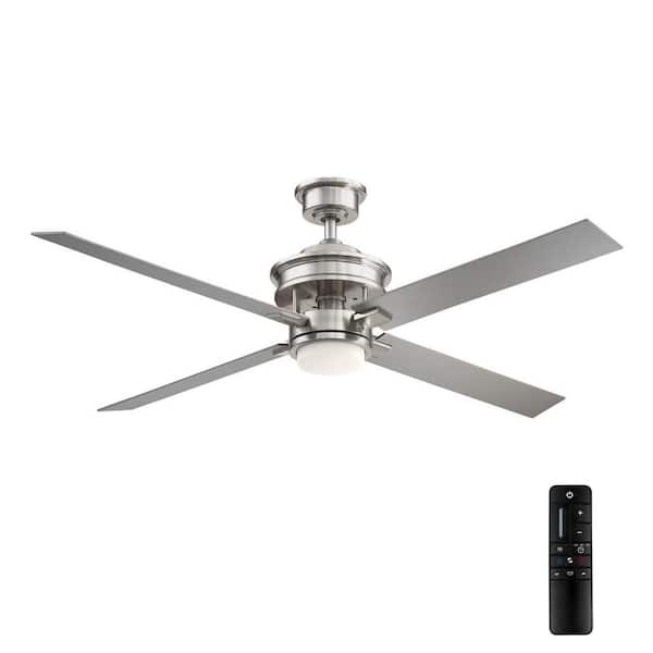 Home Decorators Collection Lincolnshire 60 in. LED Brushed Nickel Ceiling Fan with Light