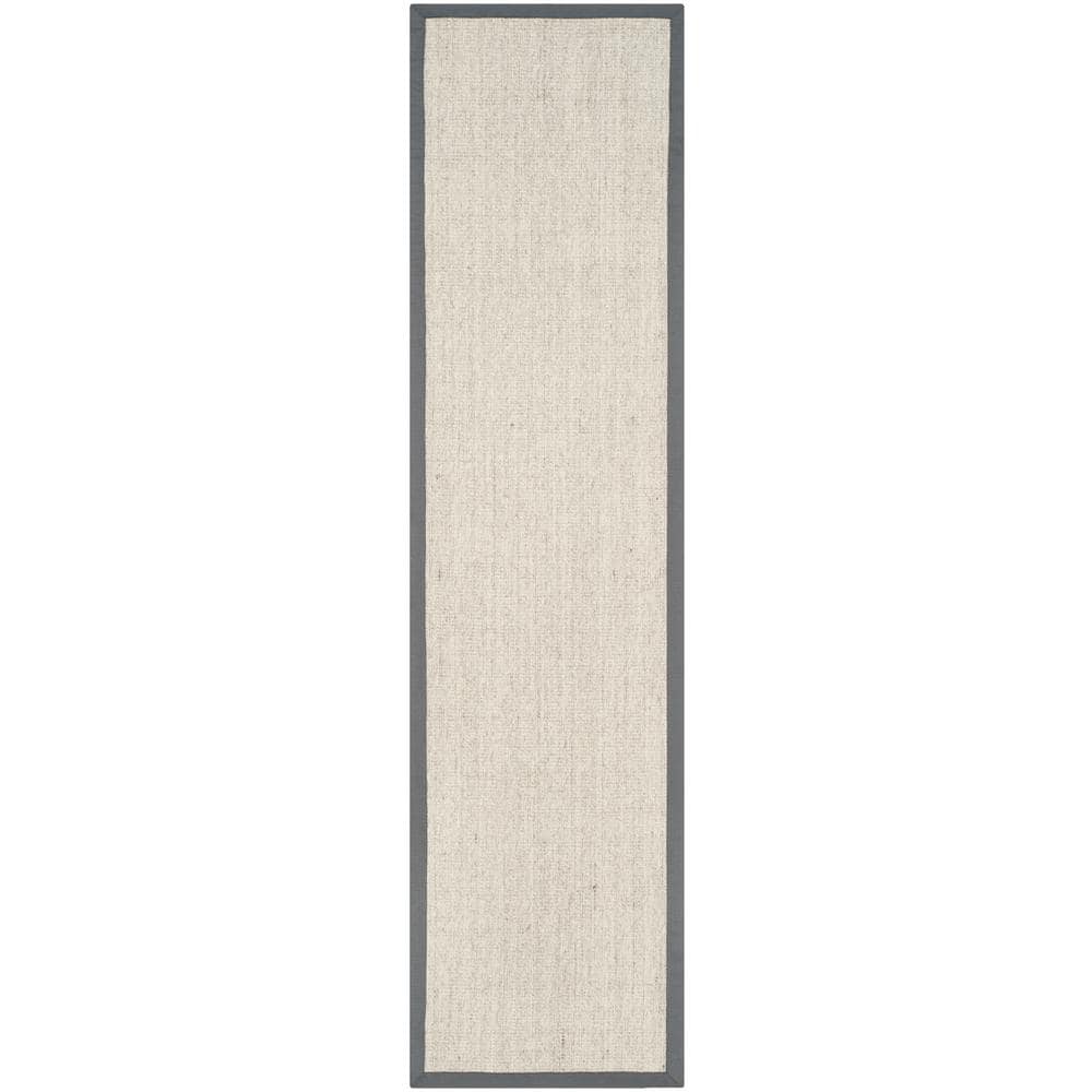 Natural Fiber Marble/Gray 2 ft. x 10 ft. Border Runner Rug price history on PriceWatchPro