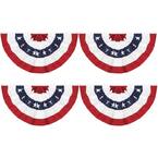 ANLEY 1.5 ft. x 3 ft. USA Pleated Half Fan Flag - US Bunting Flag- Half ...