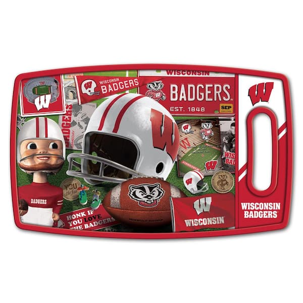 YouTheFan NCAA Wisconsin Badgers Retro Series Polypropyene Cutting Board