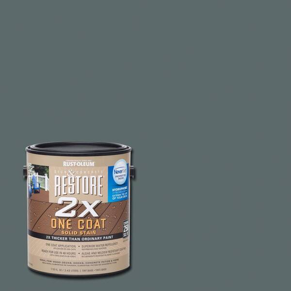 Rust-Oleum Restore 1 gal. 2X Pewter Solid Deck Stain with NeverWet