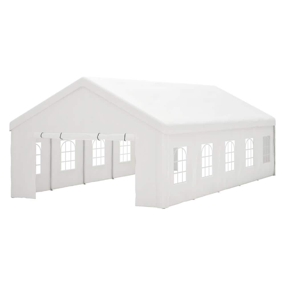16 ft. x 32 ft. White Party Tent Heavy Duty Large Wedding Event Shelters with 3 Storage Bags and Removable Sidewalls price history on PriceWatchPro