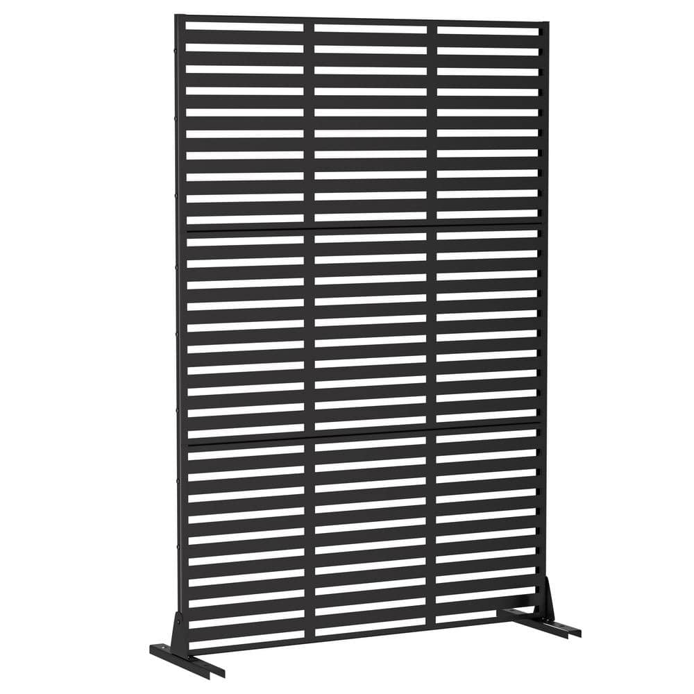 Adams 72 in. Galvanized Steel Garden Fence Outdoor Privacy Screen Garden Screen Panels in Black price history on PriceWatchPro