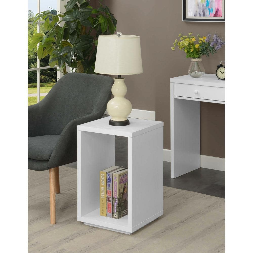 Northfield Admiral 16" White Square End Table with Shelf