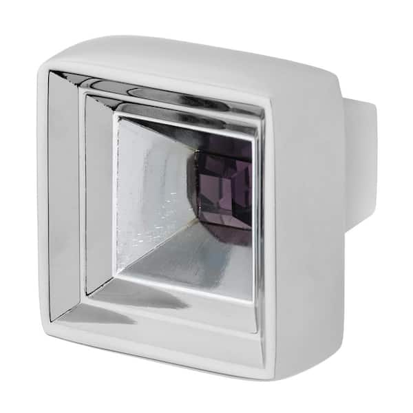 Wisdom Stone Hidden Treasure 1-1/16 in. Chrome with Purple Crystal Cabinet Knob