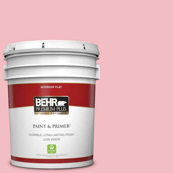 BEHR PREMIUM PLUS 5 gal. #P160-2 Blush Rush Flat Low Odor Interior Paint & Primer